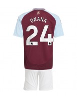 Aston Villa Amadou Onana #24 Domácí dres pro děti 2024-25 Krátký Rukáv (+ trenýrky)